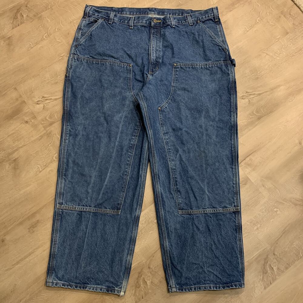 Carhartt Double Knee Carpenter Work Pants B73-DST Jeans Denim Men's 46x30 Loose